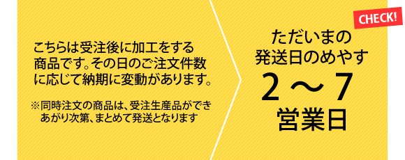受注生産の商品の納期のめやす